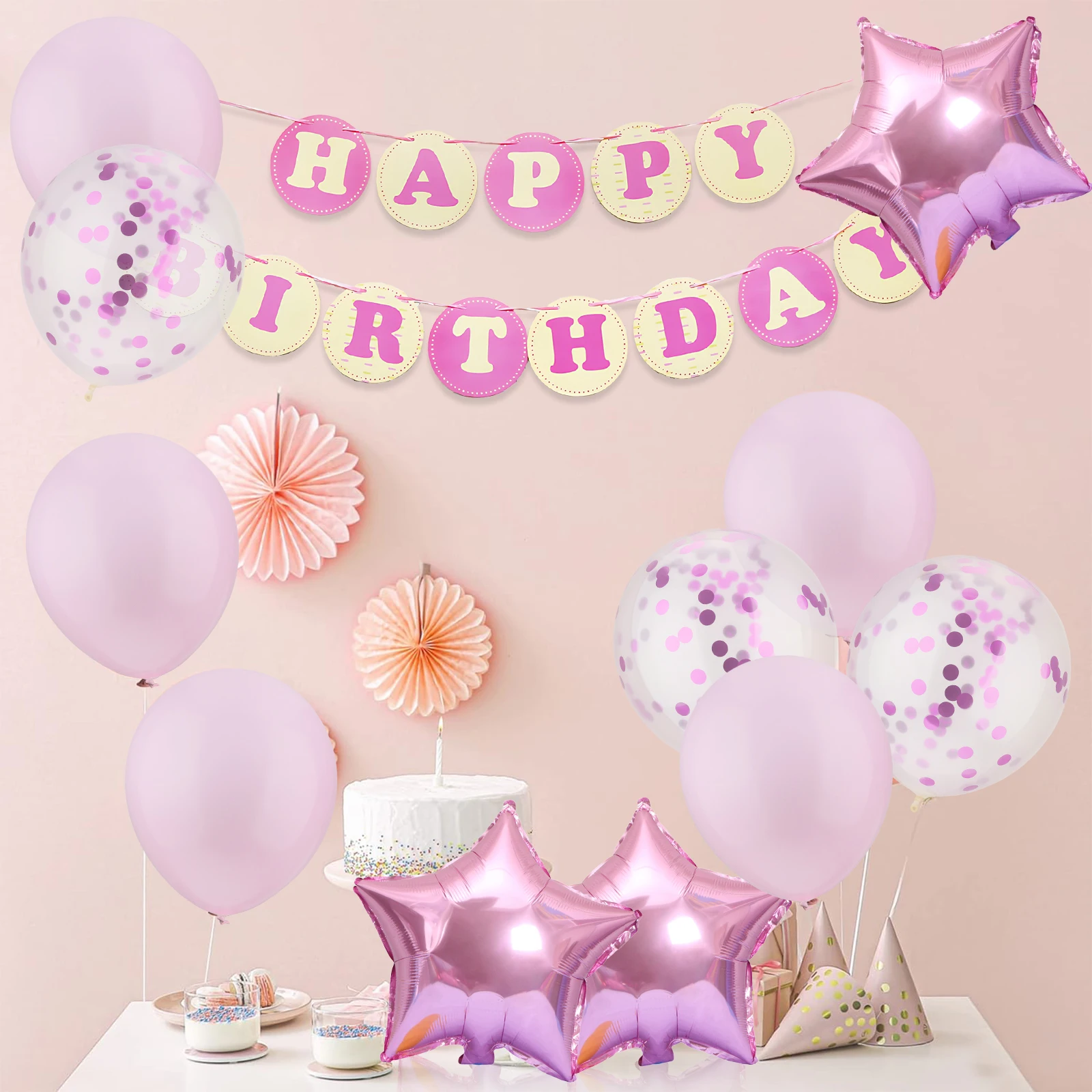 25pcs Set For Birthday Party Flag Pulling During Festivals Latex Party Balloons Birthday Balloons Birthday Decorations For Women