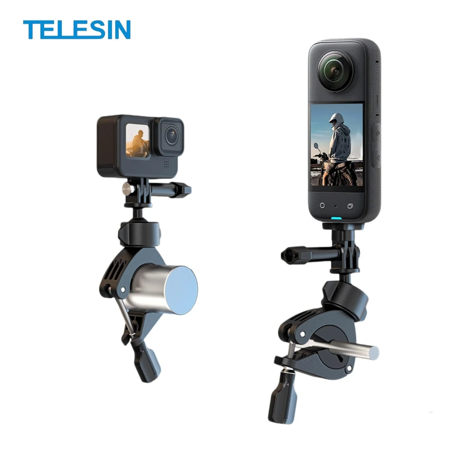 

TELESIN Motorcycle Bicycle Handle Mount Bracket for GoPro Hero 13 12 11 10 9 DJI OSMO Action 5 4 Insta360 Motorcycle Accessories