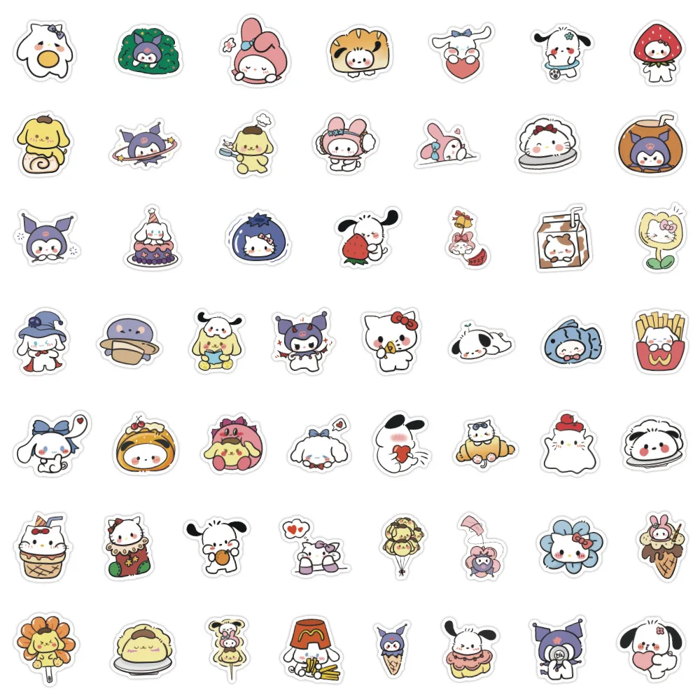 100/200/300 Stück Kawaii Sanrio Kuromi Melody Hello Kitty Aufkleber Laptop Handy Gepäck Wasserdichte Cartoon-Sticker Aufkleber – Detail 11
