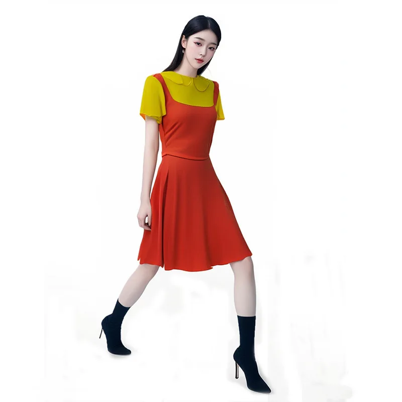 loween Parent-Child Cosplay Girls Dr with Flng Sves Costume Children's Skirt Polyester Fiber Spring Season