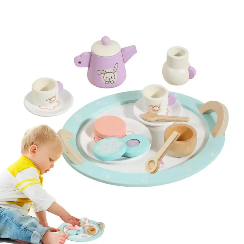 

Wooden Tea Set For Little Girls Kitchen Pretend Play Toy Simulation Tea Party Set For Little Girls Cupcake Food Pretend Play