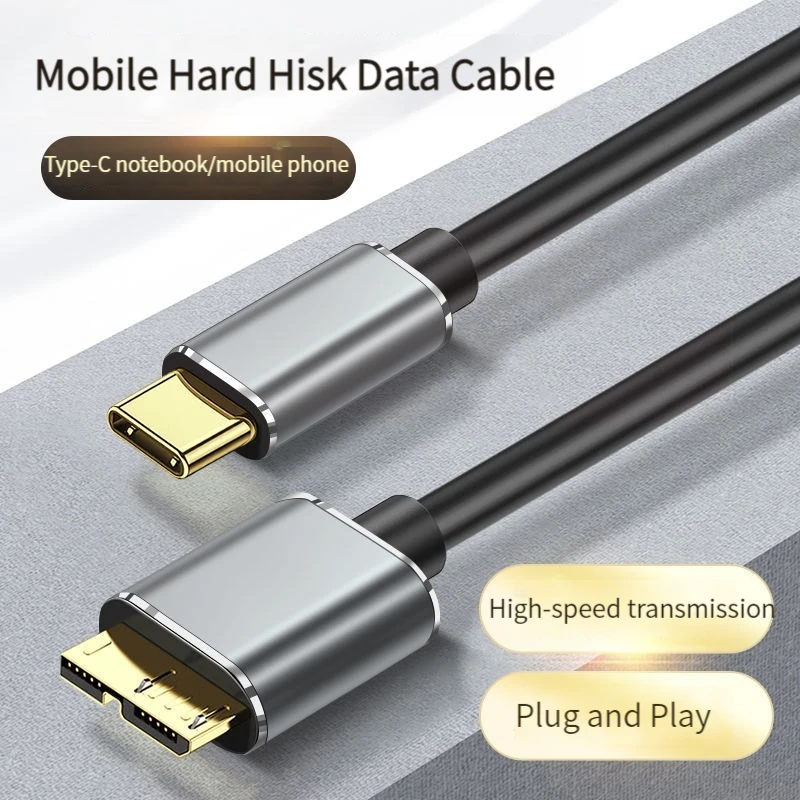 USB Type C To Micro B 3.0 Connector Cable 5Gbps High Speed Transmission For MacBook Laptop Smartphone Connection Hard Drive Disk