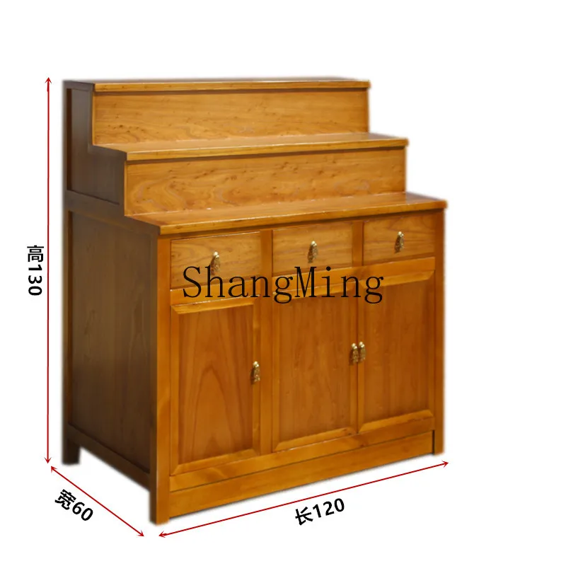 

CLcasket three-layer solid wood supply table Chinese style new simple wind supply table Buddhist platform household