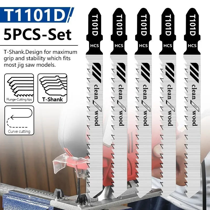 CMCP Saw Blade T101D T Shank Jig Saw Blade High Carbon Steel HCS Reciprocating Saw Blade for Wood Cutting Tool