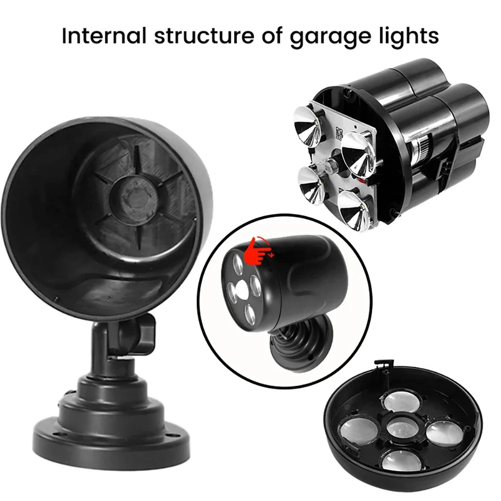Led Spotlights Wall Lamp Outdoor Motion Lighting 600lm 180° Rotatable Base 360° Rotatable Head Battery Powered For Yard Garage