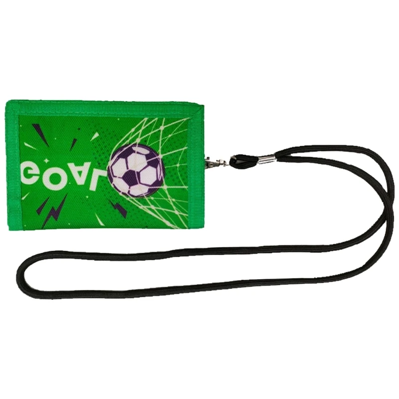 Kids Wallet Football Print Purse with Coin Pocket and Card Holders Birthday Gift