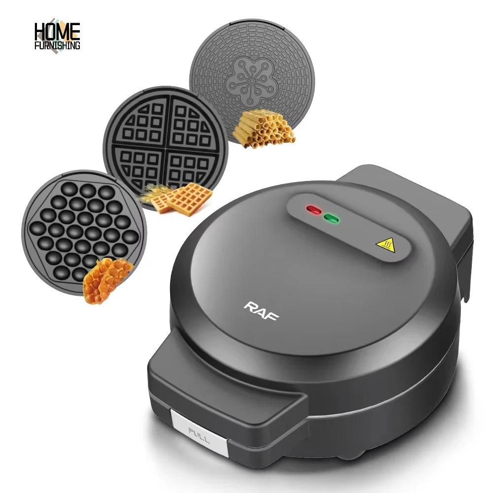 RAF 2024 New Waffle Maker Machine 850w Easy To Clean Double Sided Heating Non Stick Coating Uniform Heat 3in 1