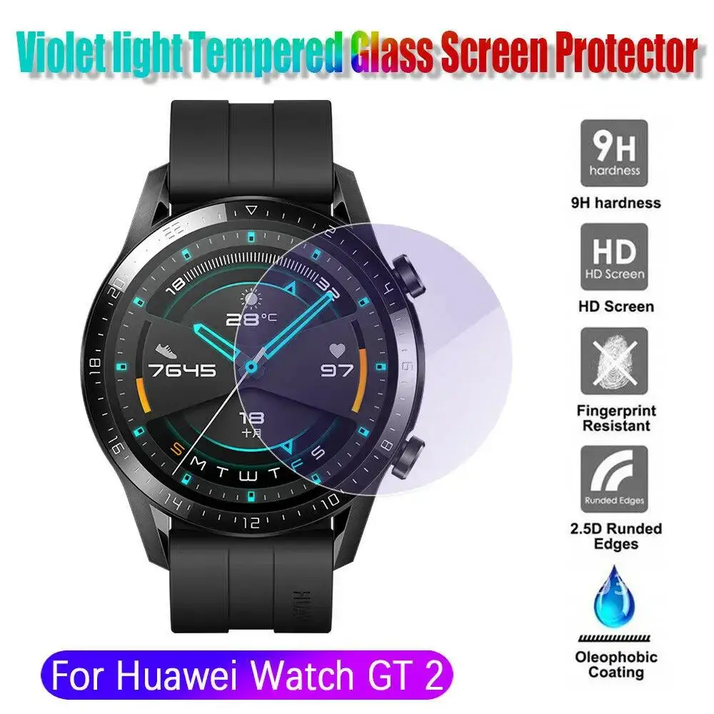 

Tempered Glass Screen Protector 1-5PCS For Huawei Watch GT 2 46mm Anti Blue Ray Anti-scratch Protective Film on GT2 Protection