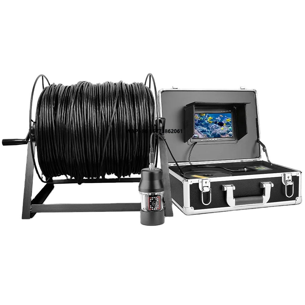 

7Inch 500m 360 Degree Rotating Dome Rotating Panoramic Viewing Underwater Fishing cmera for fish find with Depth Temperature