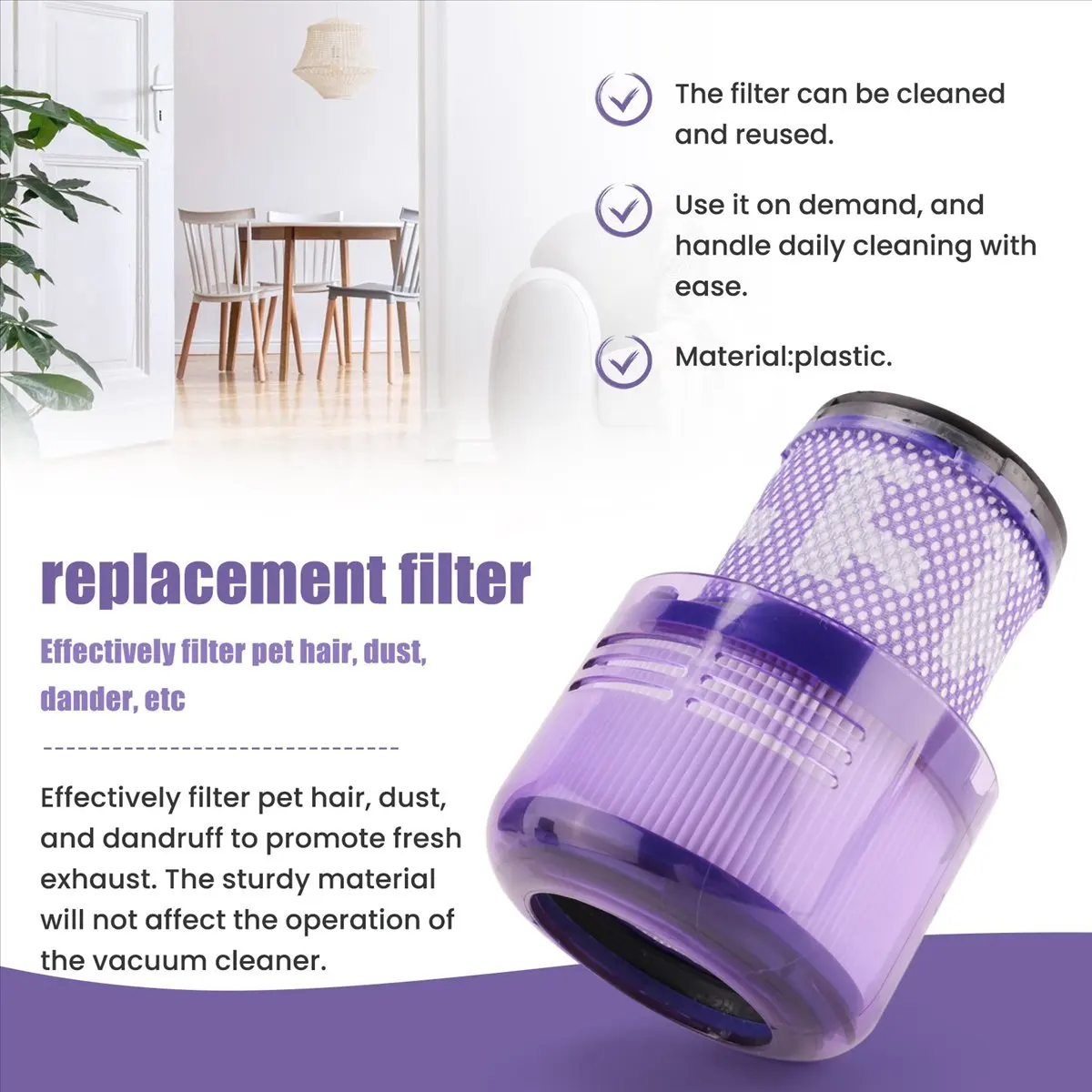 A99U! 2Pack Filters for Dyson V11 V15 SV14 SV22 Washable Replacement Filter Replacement Parts DY-970013-02 & 97001302