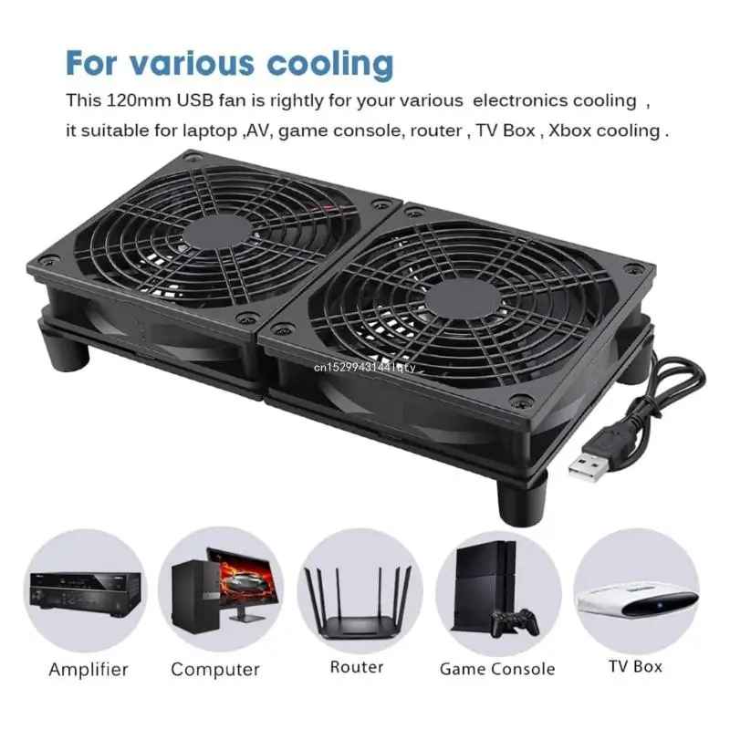 High Speed USB Fans PC Chassis Temperature Control Fan 2400RPM 2 Fans Efficient Dropship