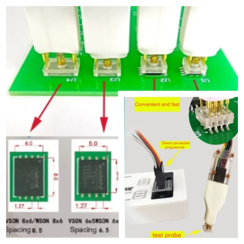 Wholesales 1pcs for Sop8 wson chip download burn write mil probe line spring flash eeprom chip burner cable Sop8 wson
