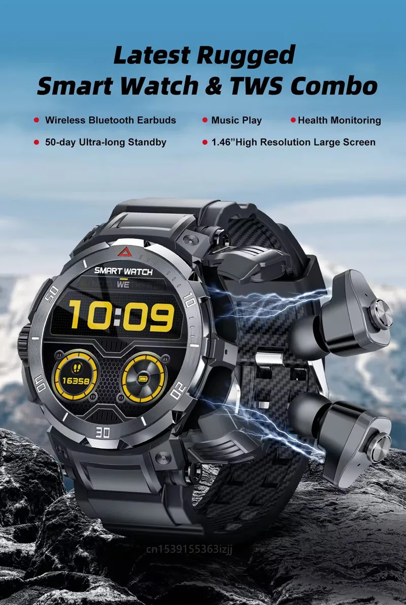 GT100 Pro سماعة أذن ذكية ، كومبو TWS لاسلكي ، سماعات أذن بلوتوث تتحدث ، سماعة تشغيل الموسيقى ، 2 في 1 ، ترقية جديدة