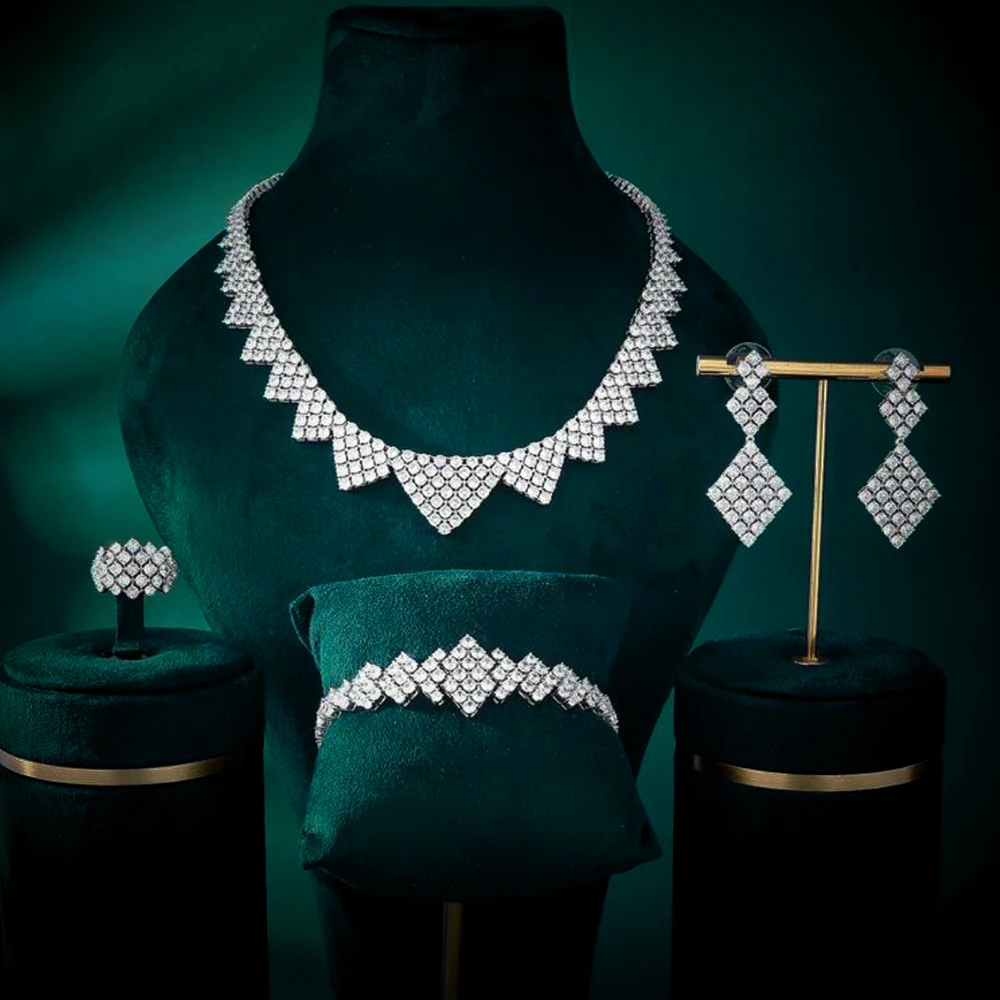 

IN JEWELIFE Elegant Dubai Women's Jewelry Luxury Trend Cubic Zircon Bridal Jewellery Set Gift Women Female Necklace
