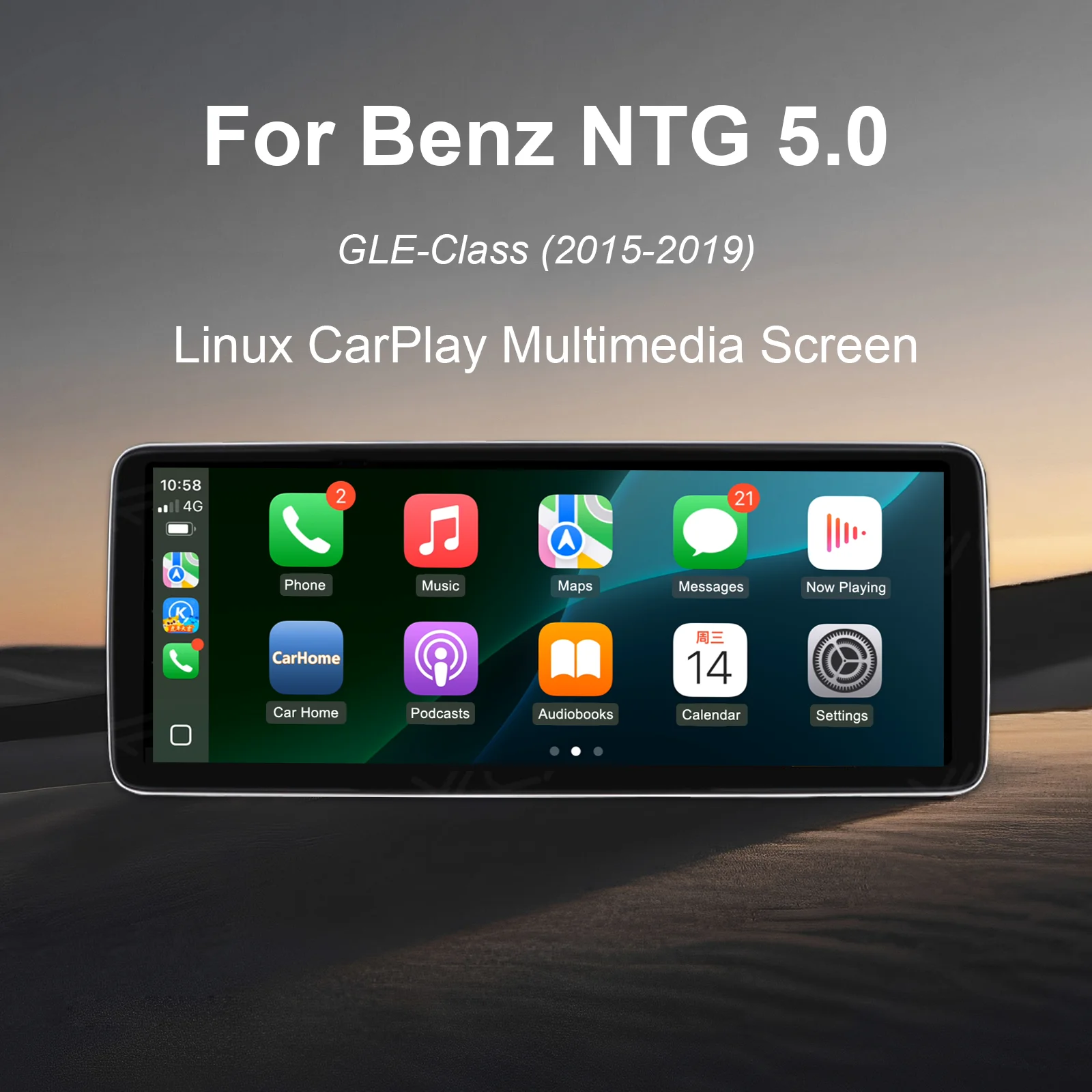 Ezonetronics Linux Screen Multimedia Infotainment For Mercedes Benz GLE-Class (2015-2019) with NTG 5.0 System