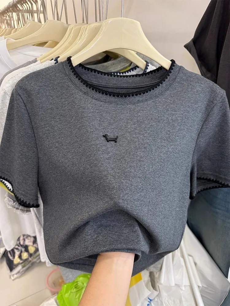 大きいサイズ 300 ポウ 刺繍入り オルト スヴェ Tシャツ レディース カジュアル ベースシャツ 春夏新作 スタイリッシュ 通勤 韓国風 ルーズ...