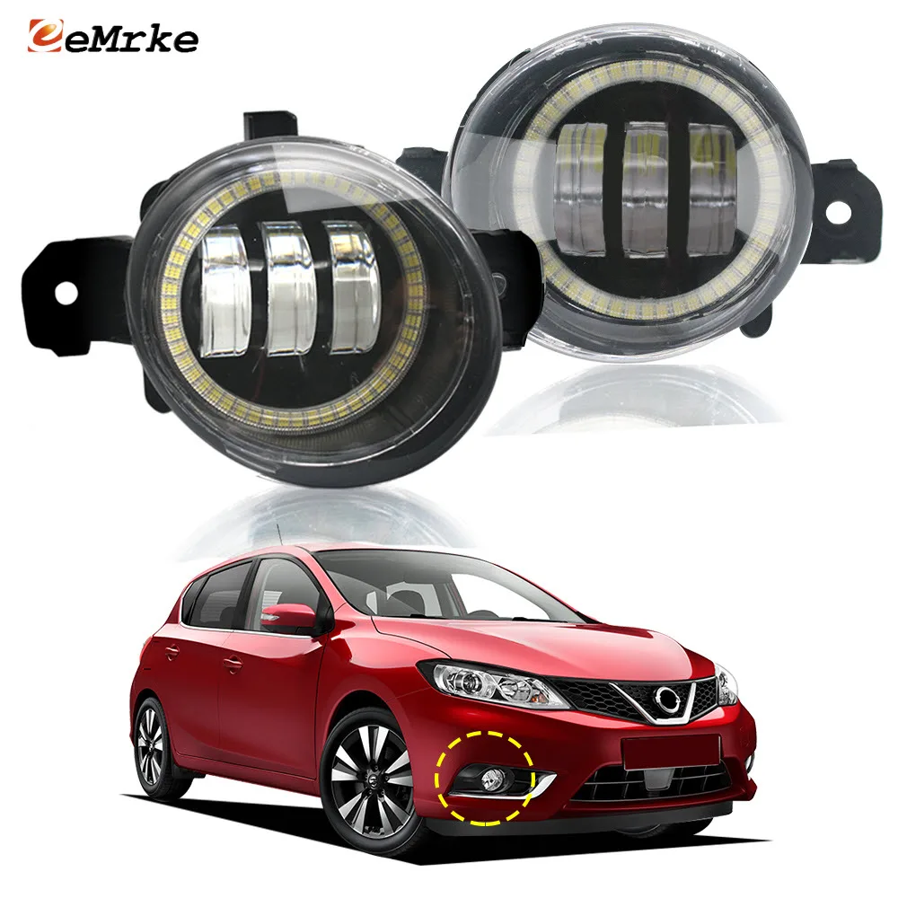 

OEM Style Led Fog Lights or Halogen Angel Eye DRL Driving Lamp For Nissan Pulsar Hatchback C13 VI 2014 2015 2016 2017 2018