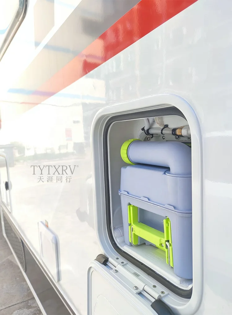 مرحاض كهربائي RV مع فتحة وسحب خزان مياه مرحاض كاسيت قافلة محمول لمقطورة سفر متنقلة للتخييم