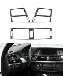 For BMW X5 X6 E70 E71 Center  Side Air Condition Air Outlet Cover Protective Trim Carbon Fiber  2008 2009 2010 2011 2012 2013