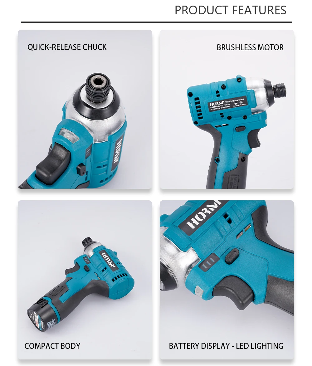 Imagem -05 - Brushless Furadeira Elétrica Chave de Fenda sem Fio Velocidade Variável Furadeira de Impacto Ferramenta Power Driver Bateria Makita 12v 120n.m