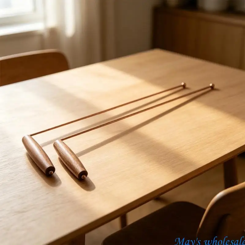 Quiet Practice Dowsing Set with Wooden Handles for Field Use 448A