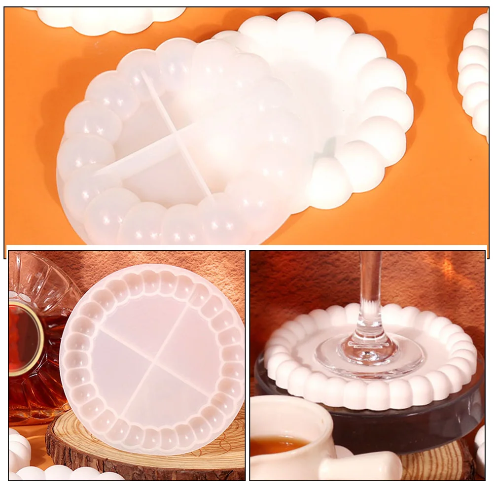 2 قطعة قالب كوستر سيليكون غير عصا قالب راتينج متين سهل التشكيل لتقوم بها بنفسك كأس الايبوكسي حصيرة صينية الصب قالب كوستر الزخرفية #6