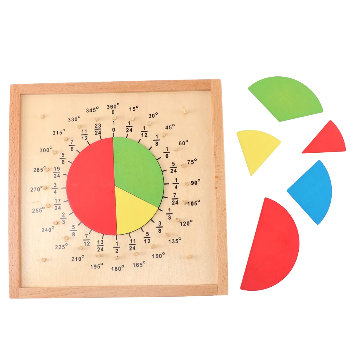 Material didáctico de fracción de madera, juguete de matemáticas para niños, desarrollo educativo de la inteligencia, Color brillante, diseño seguro sin rebabas, matemáticas para niños