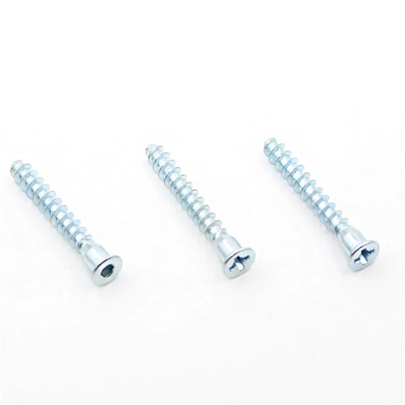 50PCS screw Self-tapping flat head drive hexagon straight trim wood screw Cabinet connection confirmation screw