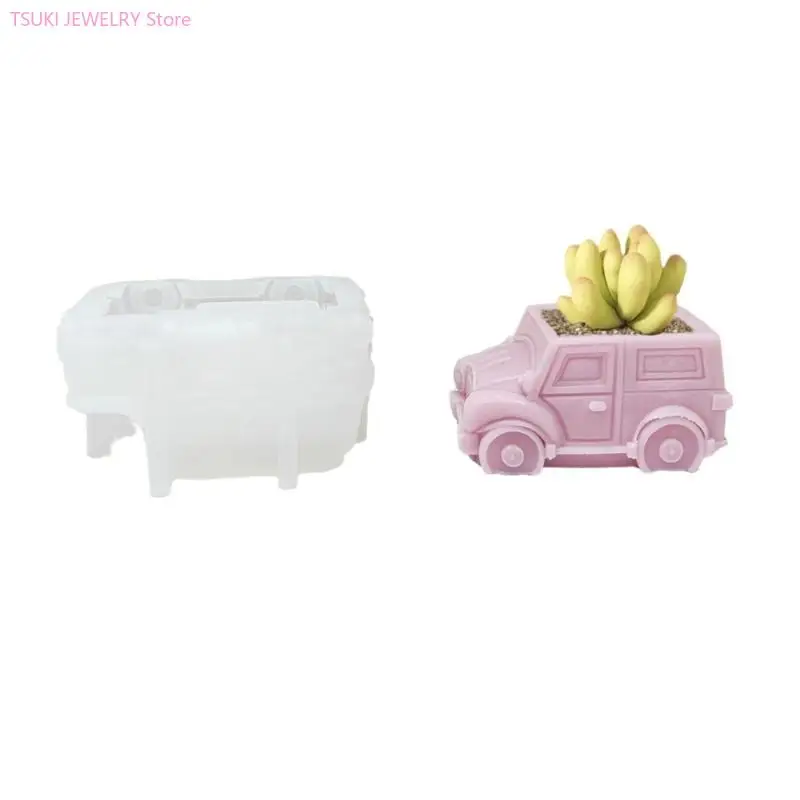 

62KE Silicone Mold Old Car Vase Flower Pots Planter Molds Pen Holder DIY Making Resin Concrete Vase Molds