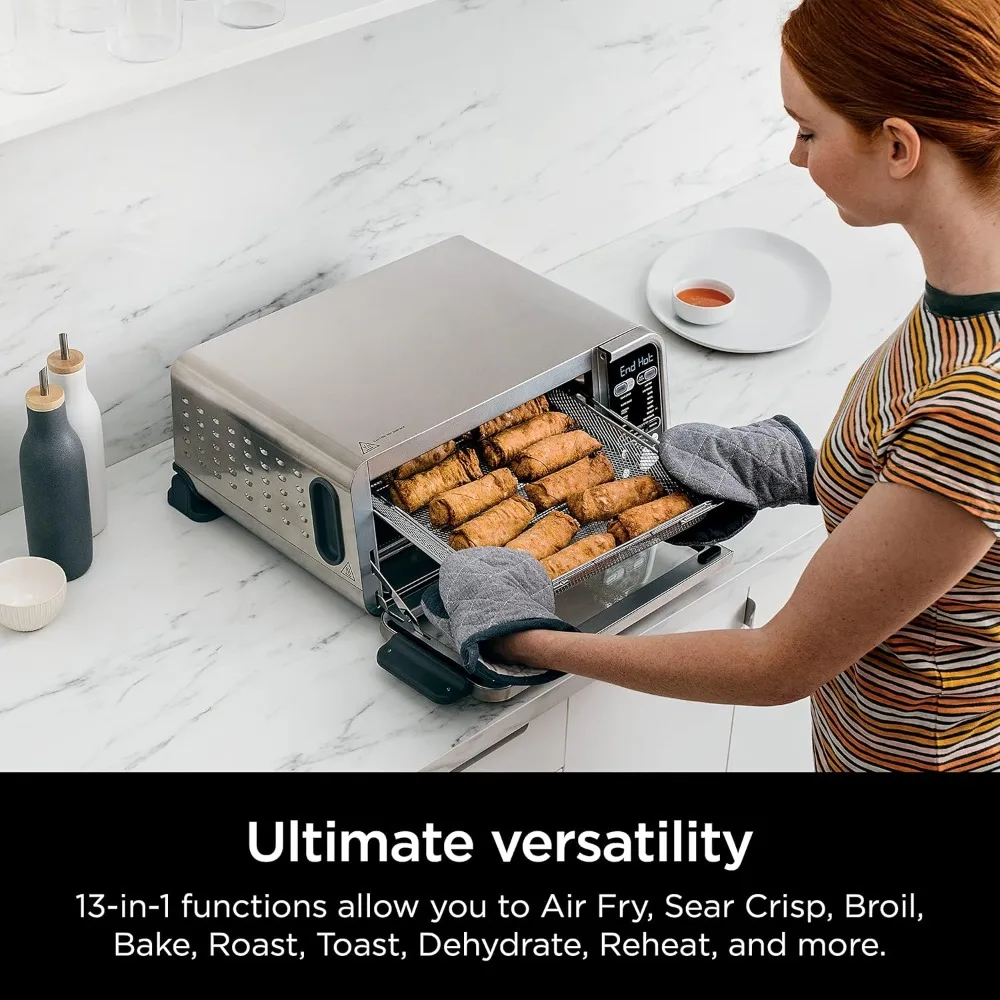 Toaster Oven, Air Fryer, Thermometer, Toaster Oven Air Fryer Combo, Stainless Steel, Quick meals, Fries, Frozen Food, Air Fry