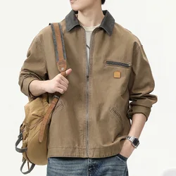 Men's fashion brand wash to do old American vintage cargo jacket high-grade fashion coat