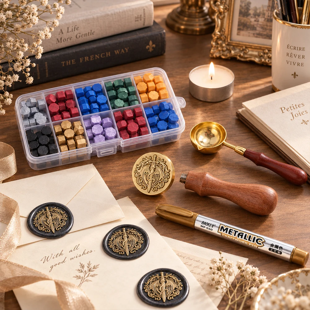 Kolorowy zestaw do tworzenia p – Wax Seal Stamp Set recenzja i cena