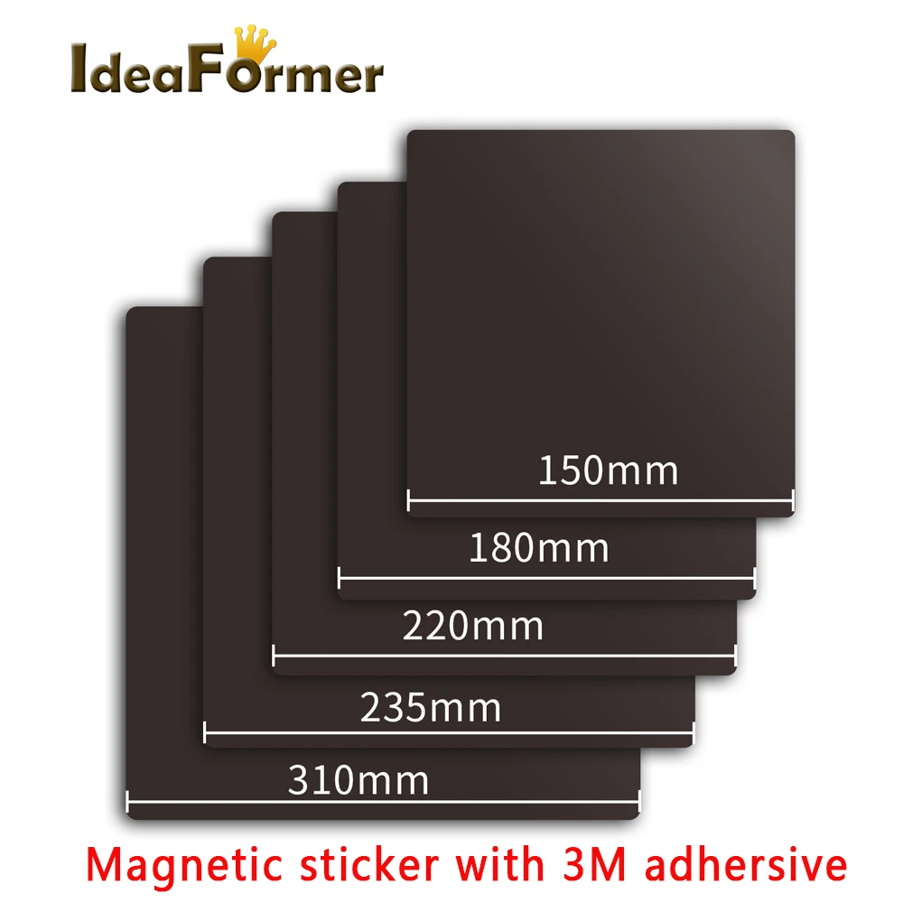 Magnetic Base 150/180/220/235/310mm Sticker With 3M Adhersive Magnetic Build Plate Tape For 3D Printer Platform Bed Ender 3 KP3S