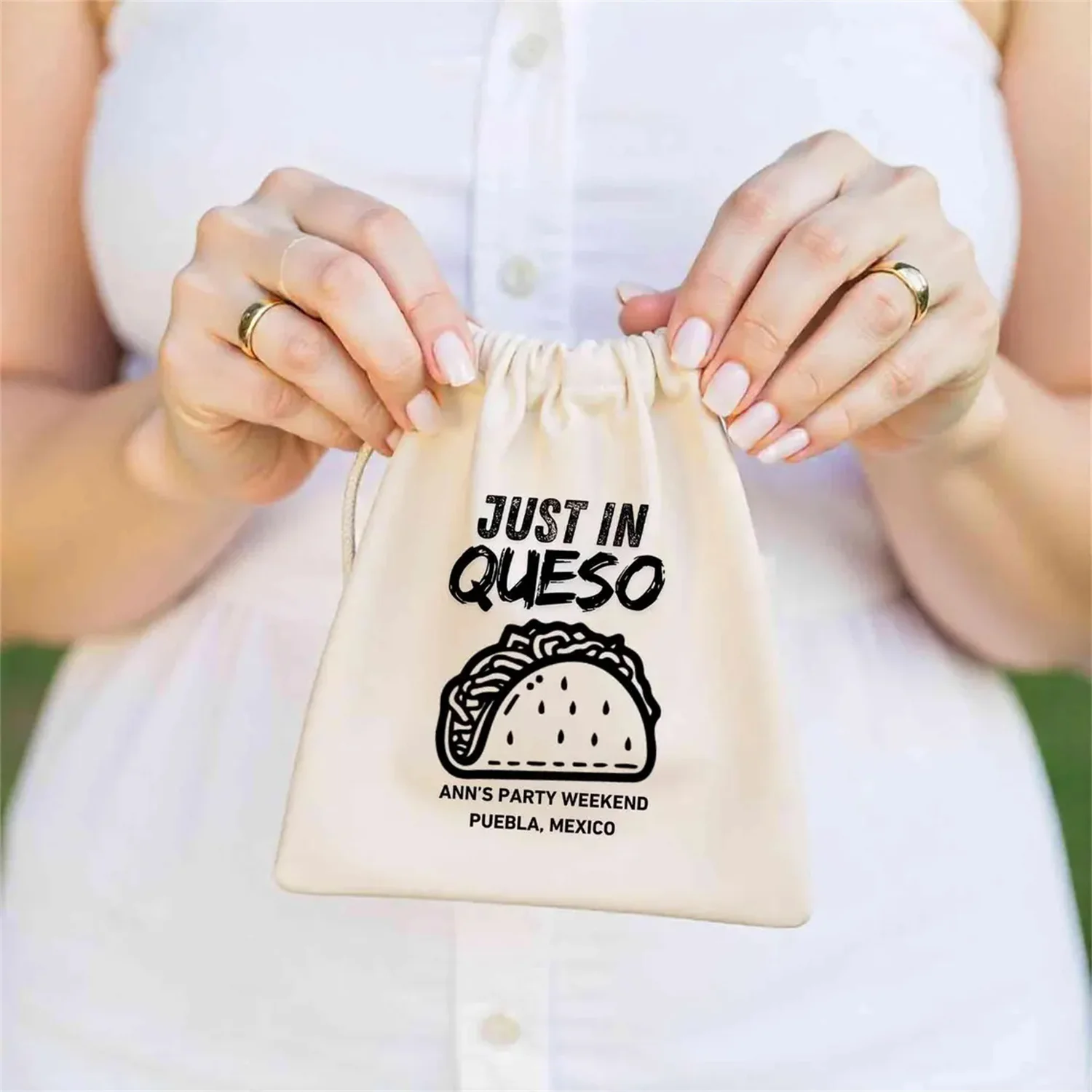 20 قطعة فقط في أكياس كيسو - أكياس مجموعة أدوات التعليف - طباعة مخصصة للحفلات - حقيبة أكياس برباط