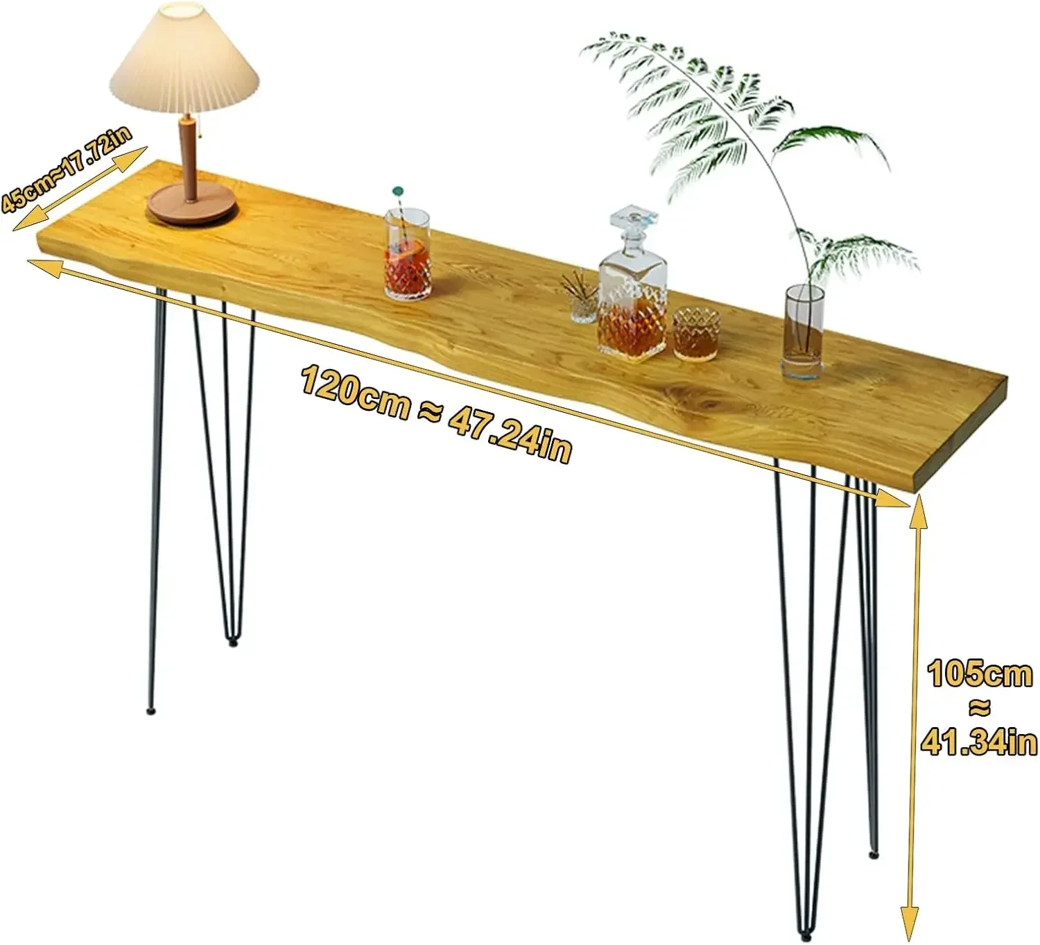 Narrow Wooden Counter Height Bar Table for Breakfast & Coffee | 47