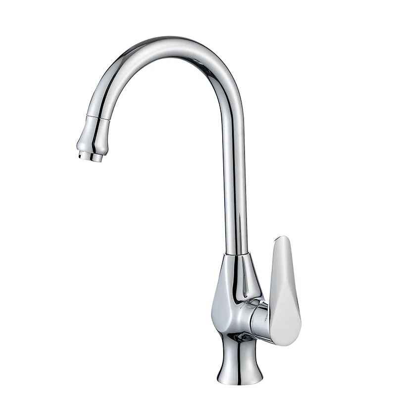 

1pc Kitchen Faucet Brass Chorme Hot and Cold Kitchen Sink Tap 360 Degree Rotation Mixer Deck Mounted Water Taps With 2 Hoses