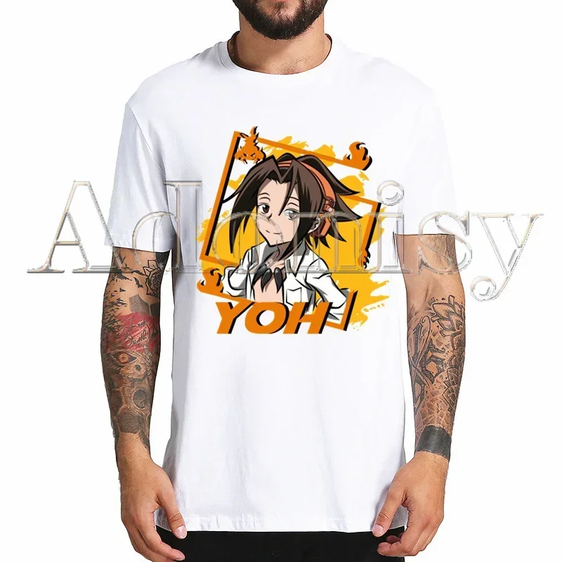 T-shirt unisexe à manches courtes pour hommes, T-shirt décontracté, Anime japonais, Shaman, King, YChaînes Asakura, Amidamaru, Harajuku, Imprimé