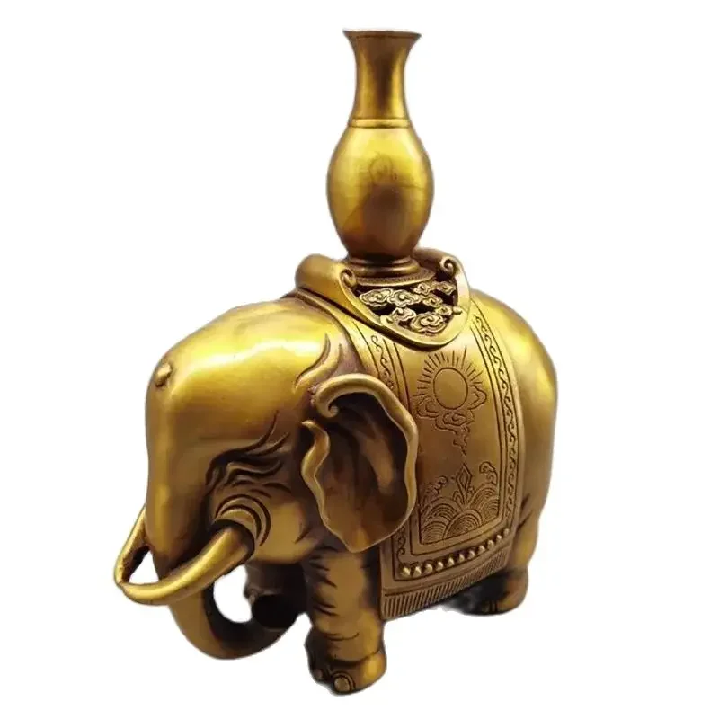 Quemador de incienso de elefante de latón, decoración para el hogar y la sala de estar, artesanías de decoración de quemador de incienso seguro y auspicioso, venta al por mayor