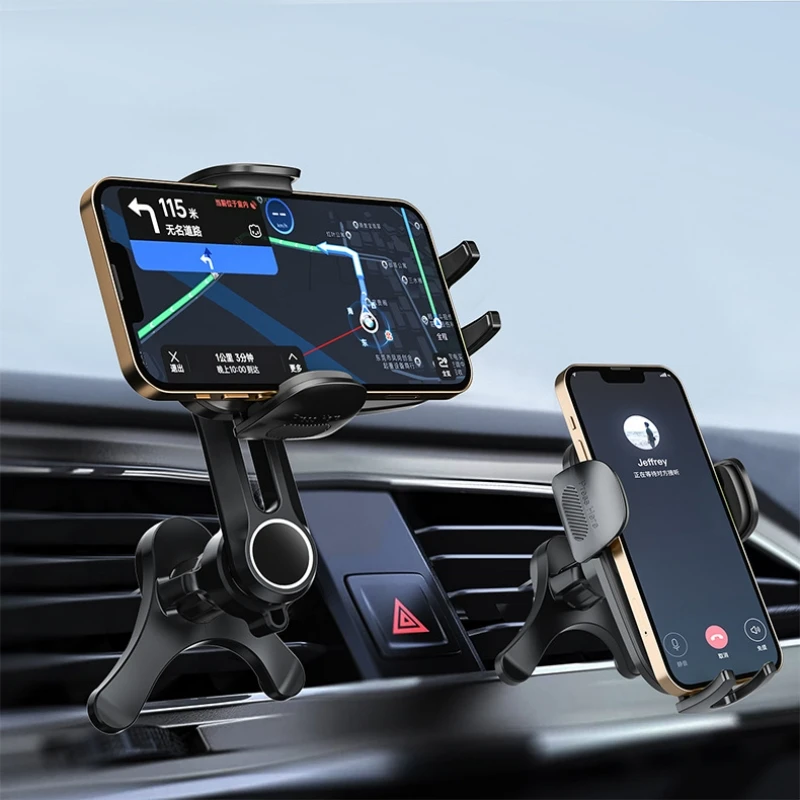 Auto-Lüftungsschlitz-Handyhalterung mit Metallhaken-Clip, ABS-Material, 360° drehbar °   Drehbar, Ein-Knopf-Entriegelung, Kompatibel mit Allen Fahrzeugen