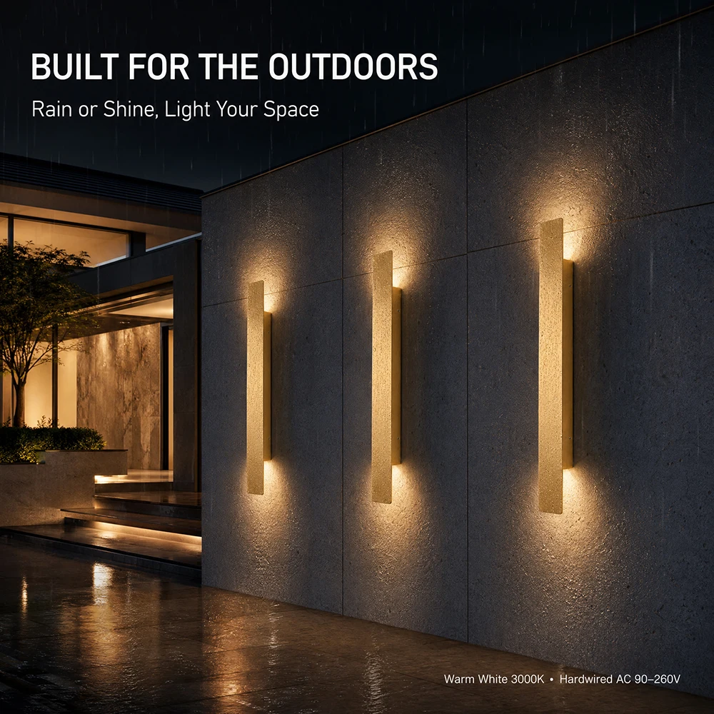 Outdoor Lighting Hardwired - Lámpara de pared LED para exteriores
