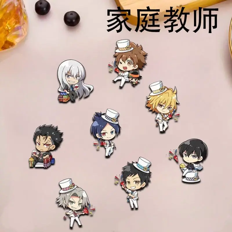 HITMAN REBORN Brooches for Women Sawada Tsunayoshi Acrylic Accesorios Gokudera Hayato Brooch Hibari Kyoya Anime Jewelry Gifts