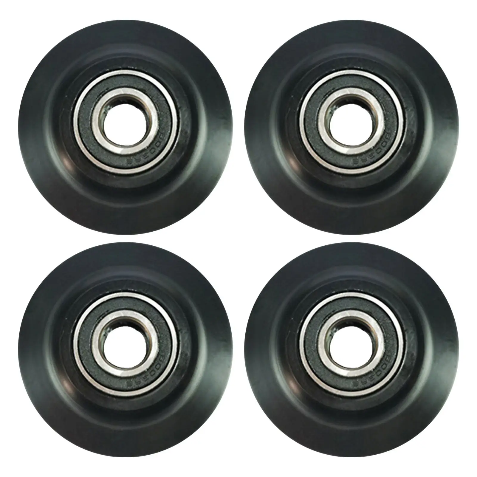

4Pcs Barn Door Wheels Only Steel Sliding Track Pulley U-Grove Roller Smooth Silent Movement Anti-Derailment Guide for Furniture
