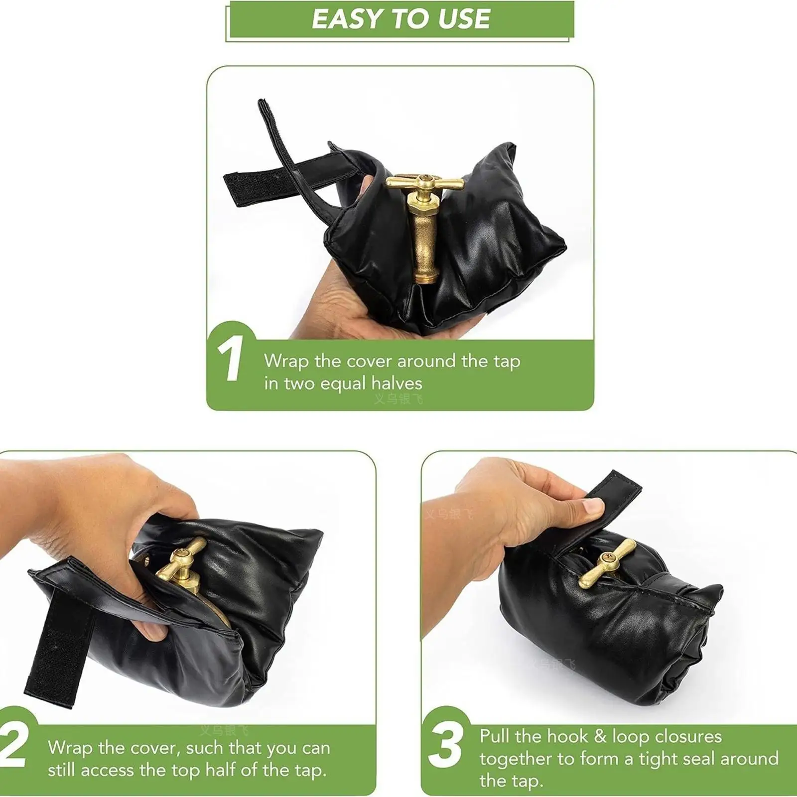 Reusable Outdoor Faucet Cover Antifreeze Waterproof Insulated Pipe Sleeve Windproof Winterizing Tap Protector for Lawn