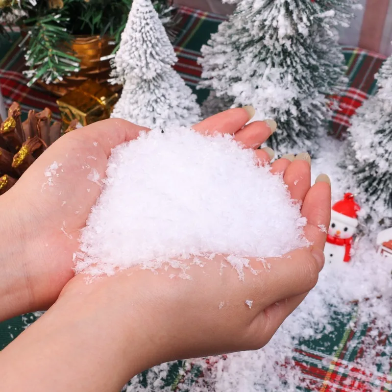 50/200g Artificial Snow Powder Christmas Decoration Plastic Dry Snow Powder Fake Snowflakes DIY Xmas Party Scene Decor Props