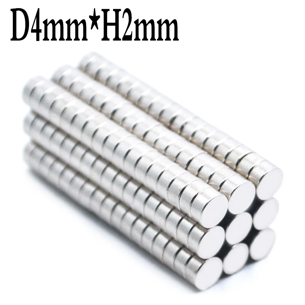 10-10000pcs Neodymium magnet 4x2 Rare Earth small Strong Round permanent 4*2 mm fridge Electromagnet NdFeB nickle magnetic DISC