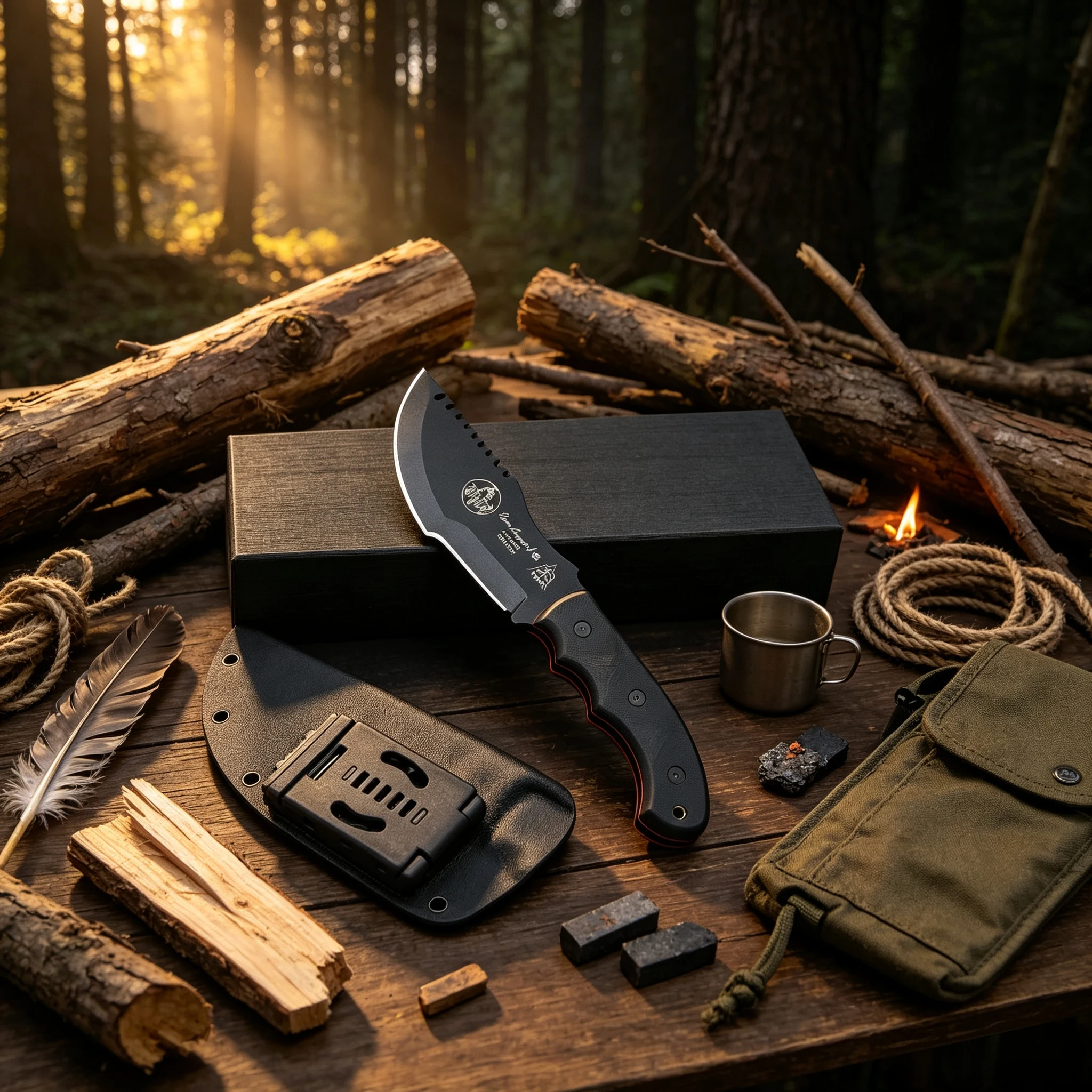 TOPS Tracker Jungle Obstacle Clearance Tool High-Carbon Steel 1095 Micata Fiber Handle Camping Outdoor Knife