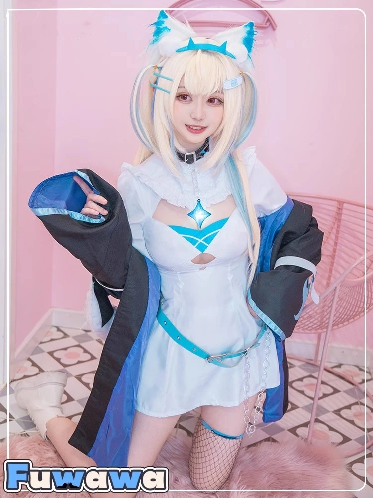 Anime Vtuber Fuwawa Mococo Abyssgard Cosplay Costume Fwmc Hololive EN Advent 3rd Generation Fuwa Moco Girl Uniform Set