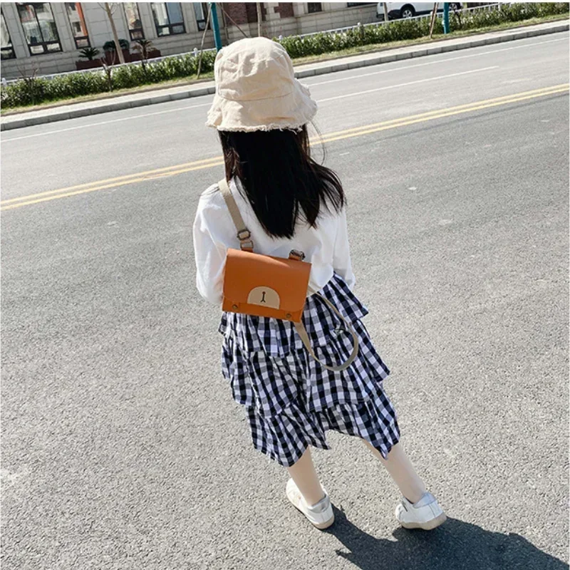 PU Children Casual Backpack Cute mini Korean Kids Bag Retro Fashion boys Girls Baby Early Education Kindergarten Schoolbag