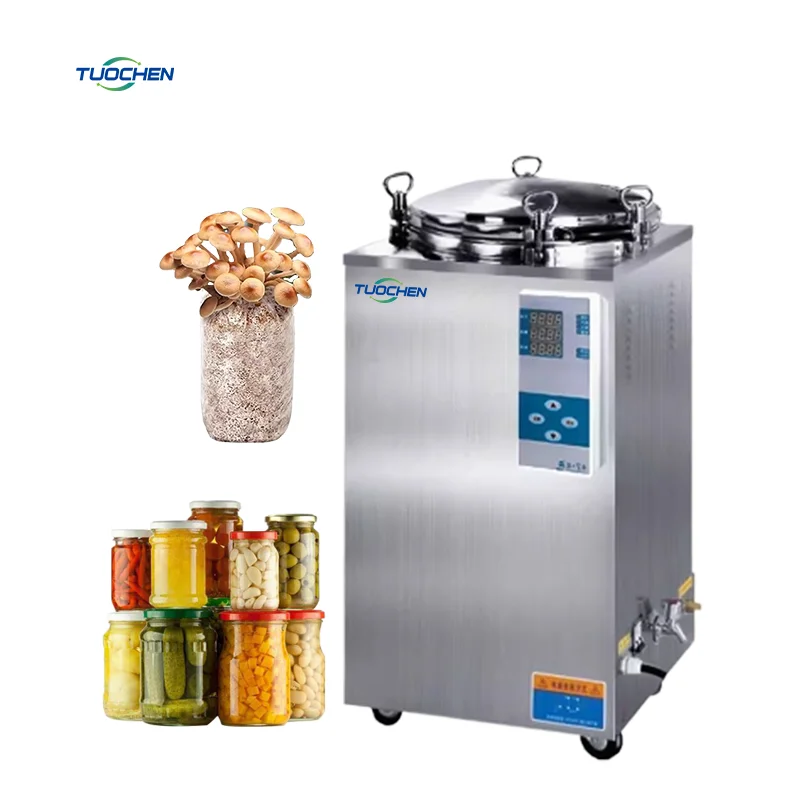 High Pressure Steam Sterilizer For Mushroom Growing Equipment 75L 100L Capacity Autoclaves CLASS B Lightweight Construction