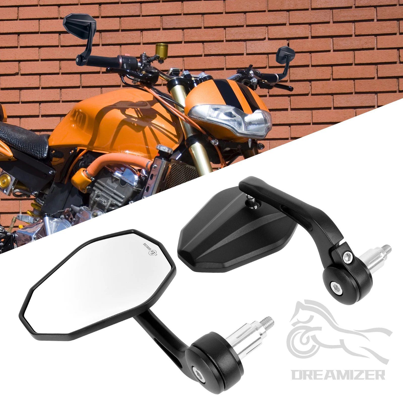 

7/8" or 1" Motorcycle Rear View Motorbike Scooters Side Mirror Handle Bar End Mirrors For Yamaha Kawasaki Motorcycle Parts